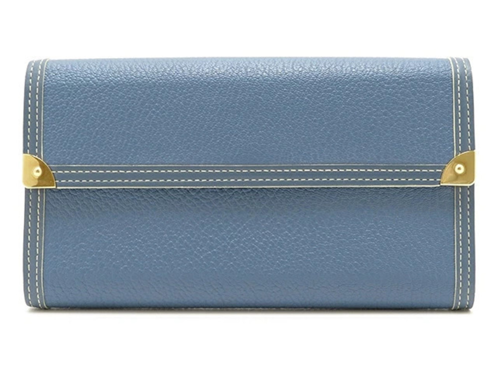 LOUIS VUITTON Wallet Accessories Long Portefeuille International Suhali Blue